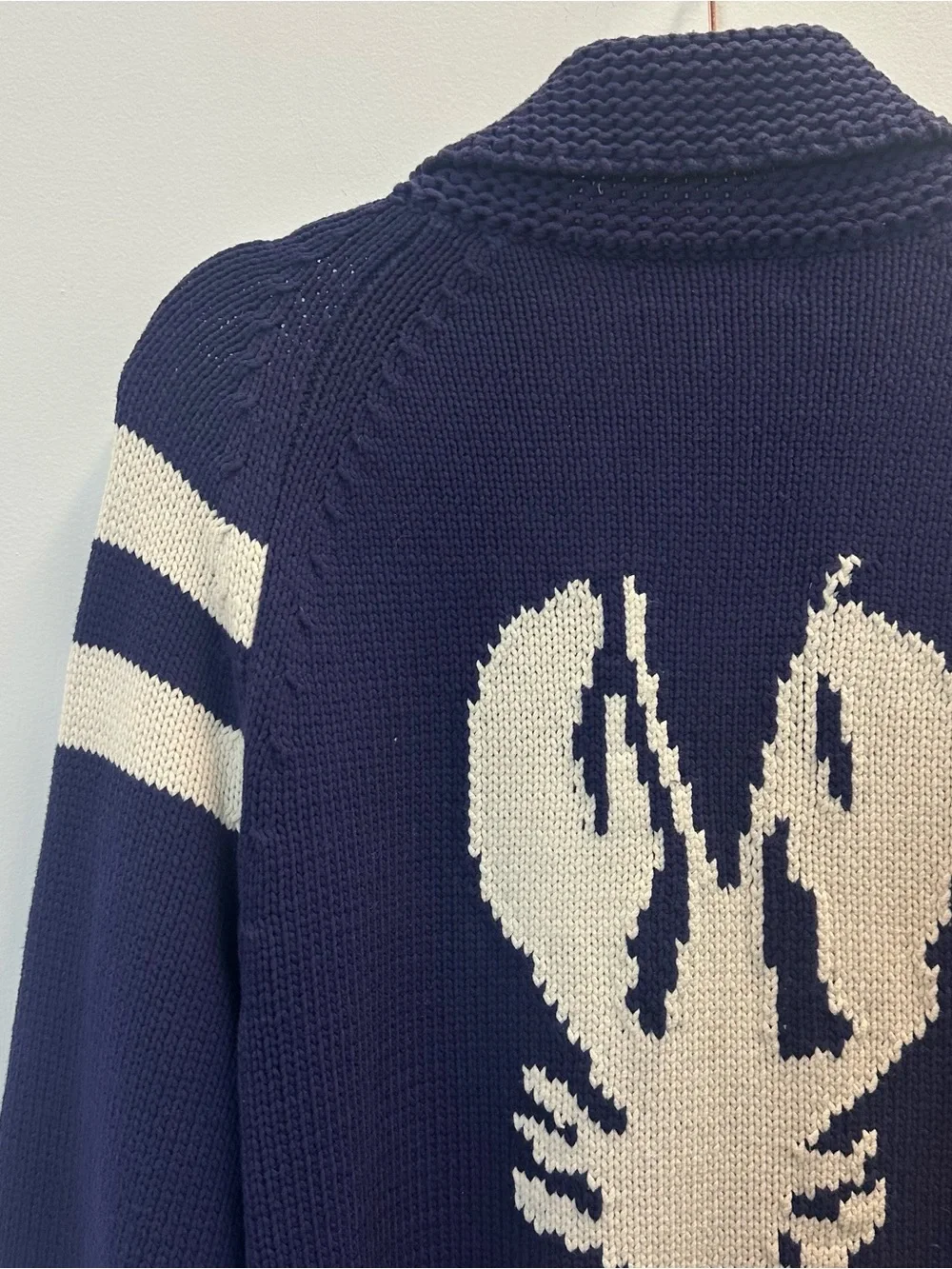 J. Crew Lobster-Back Shawl Collar Cardigan Navy Blue Medium